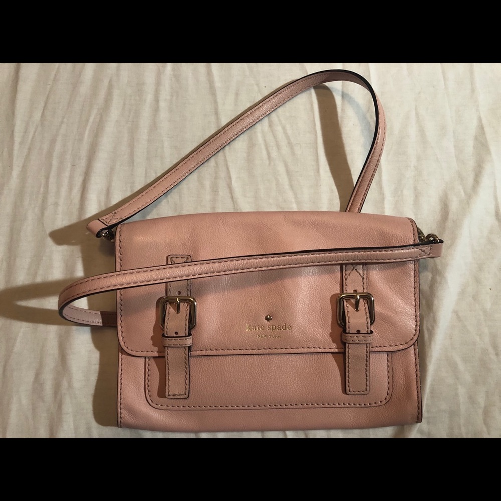 Kate spade satchel pink blush crossbody flap purse